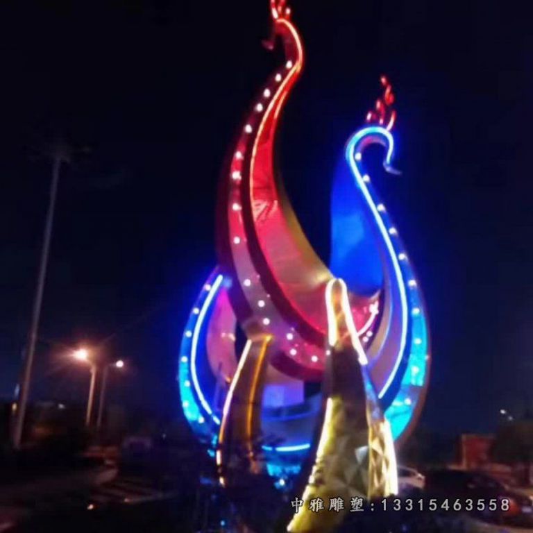 广场不锈钢灯饰雕塑