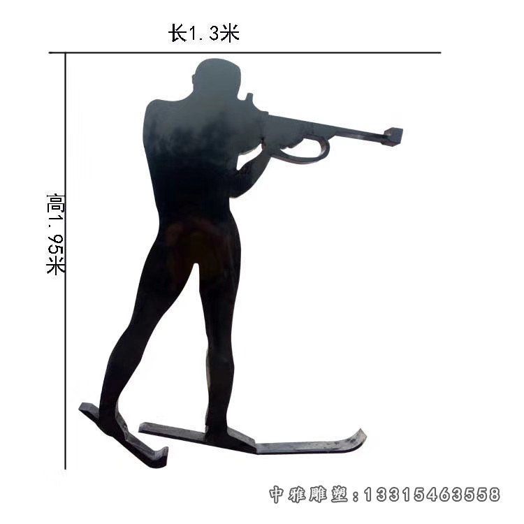 不锈钢剪影运动雕塑