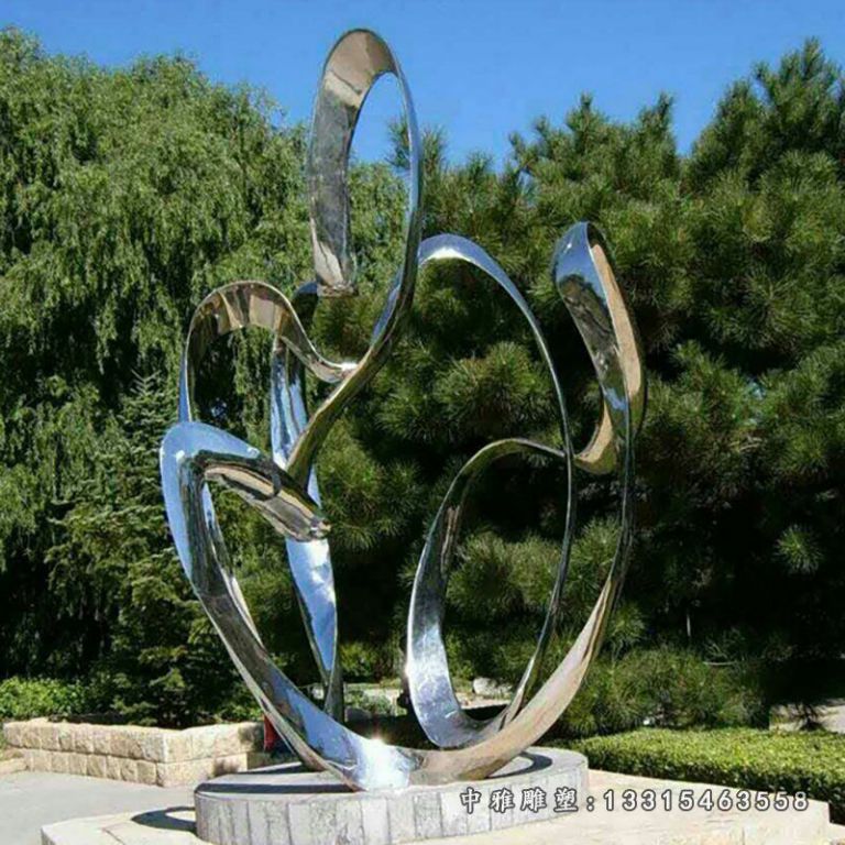不锈钢抽象飘带雕塑
