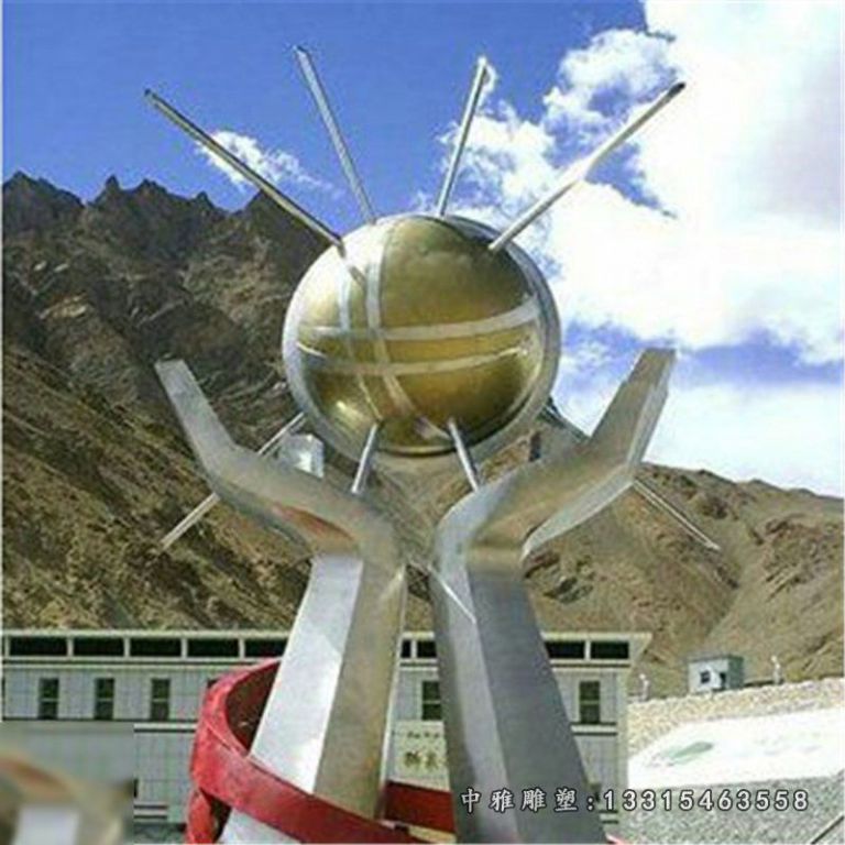 公园不锈钢手掌雕塑