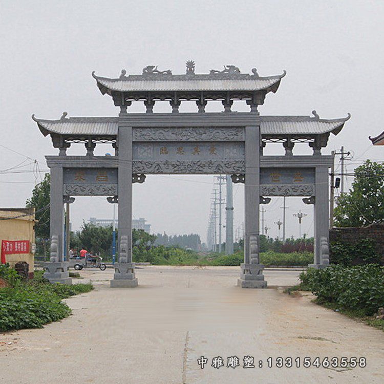 公园仿古牌坊石雕
