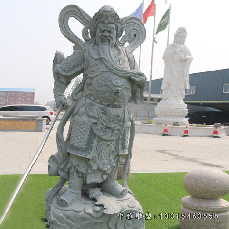 古代财神关公石雕