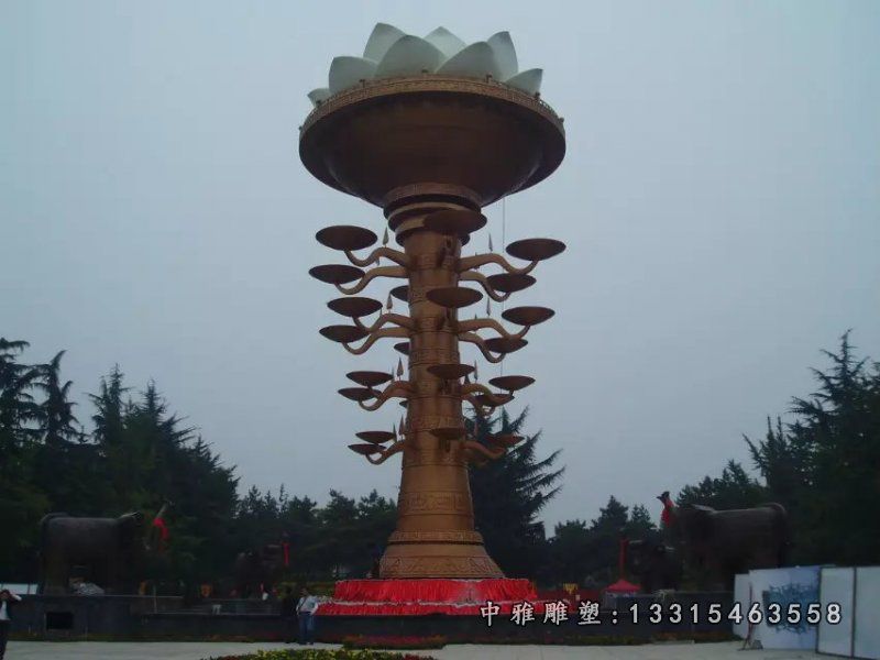 不锈钢寺庙宝莲灯雕塑