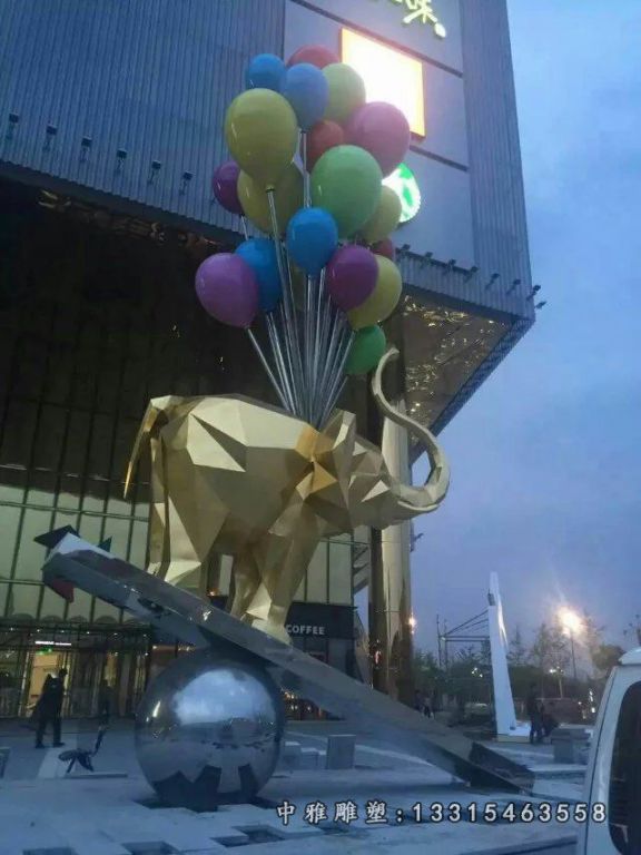不锈钢广场动物大象雕塑