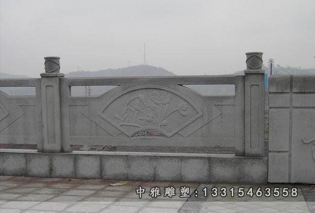 大理石荷花栏板石浮雕