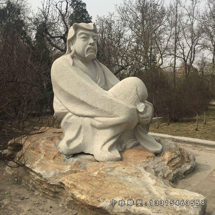 公园古代陶渊明石雕