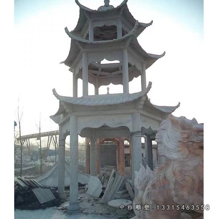 广场多层凉亭石雕
