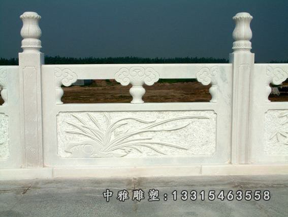 大理石兰花栏板浮雕
