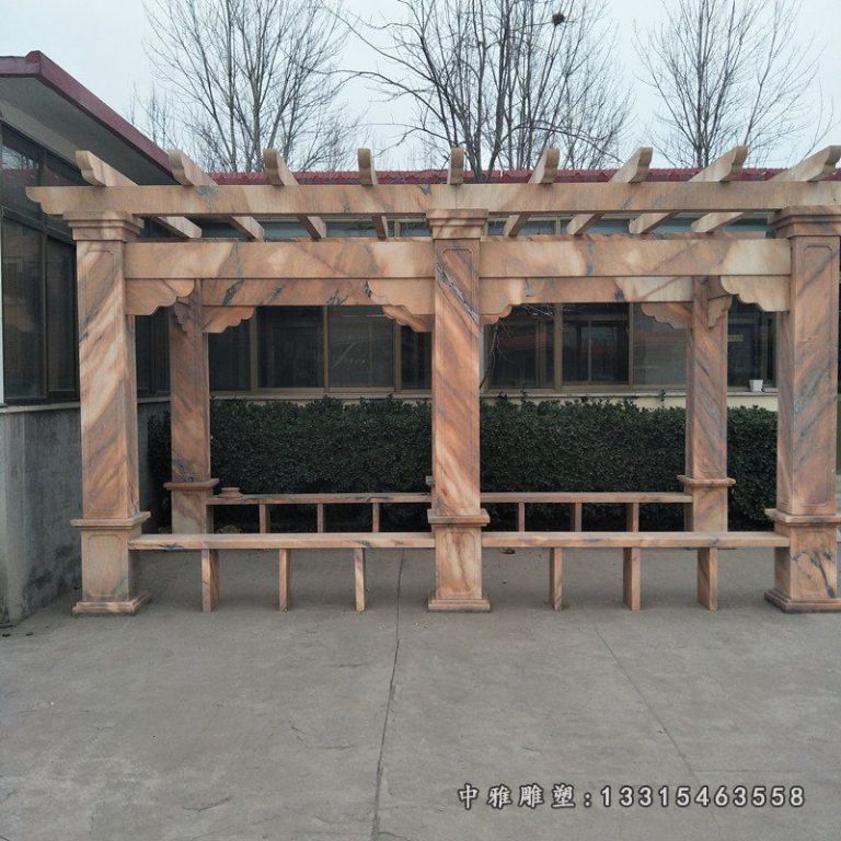 晚霞红简易长廊雕塑