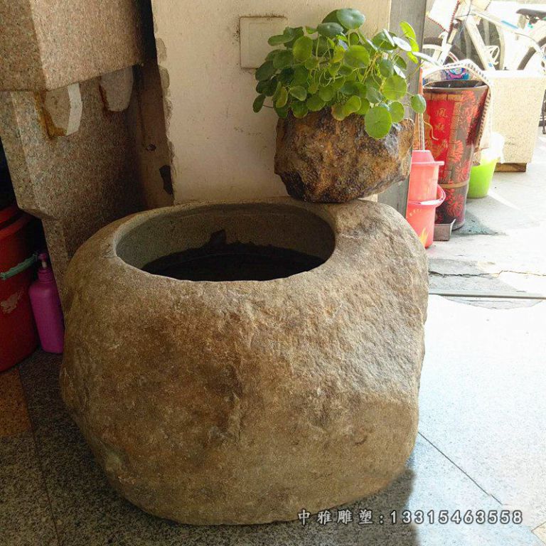 公园异形花盆石雕