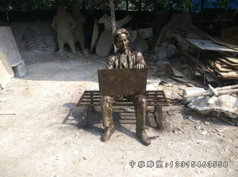 公园画画人物铜雕
