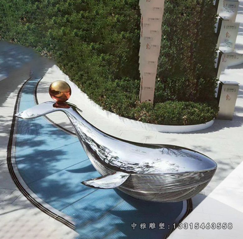 景区不锈钢海豚雕塑