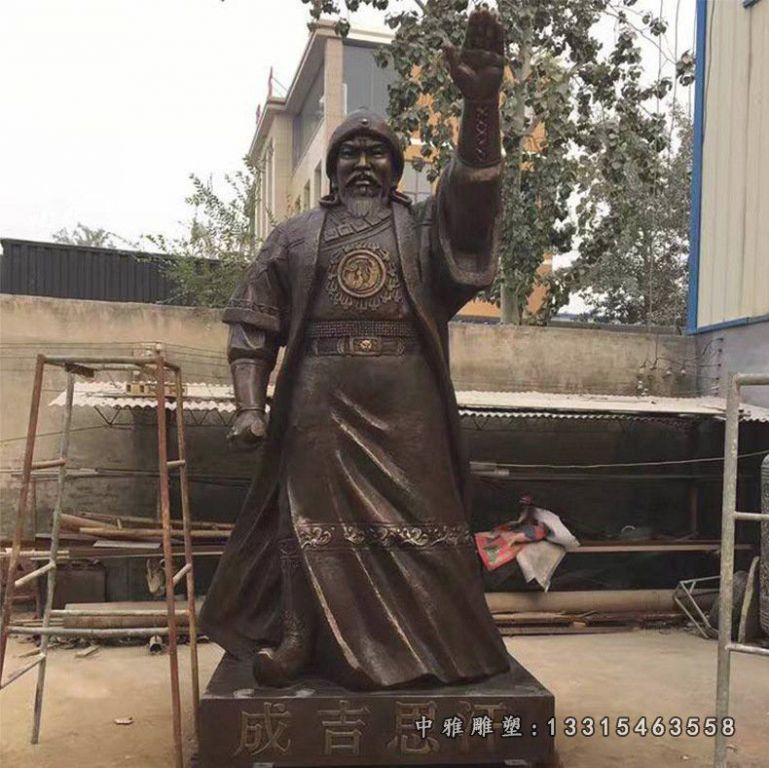景区成吉思汗铜雕