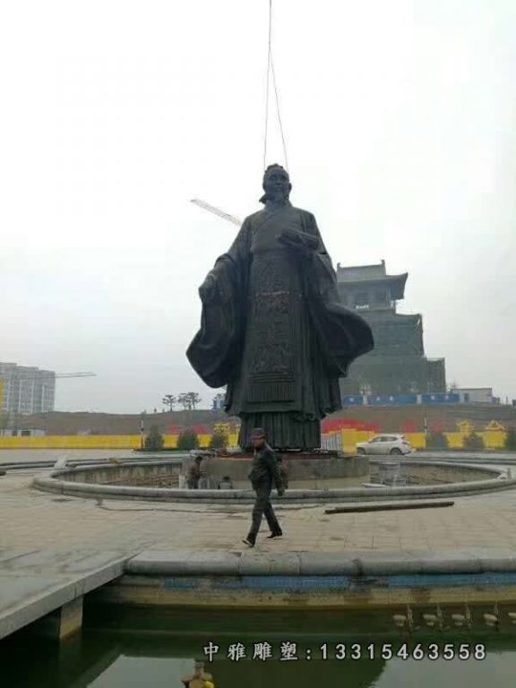 校园古代庄子铜雕