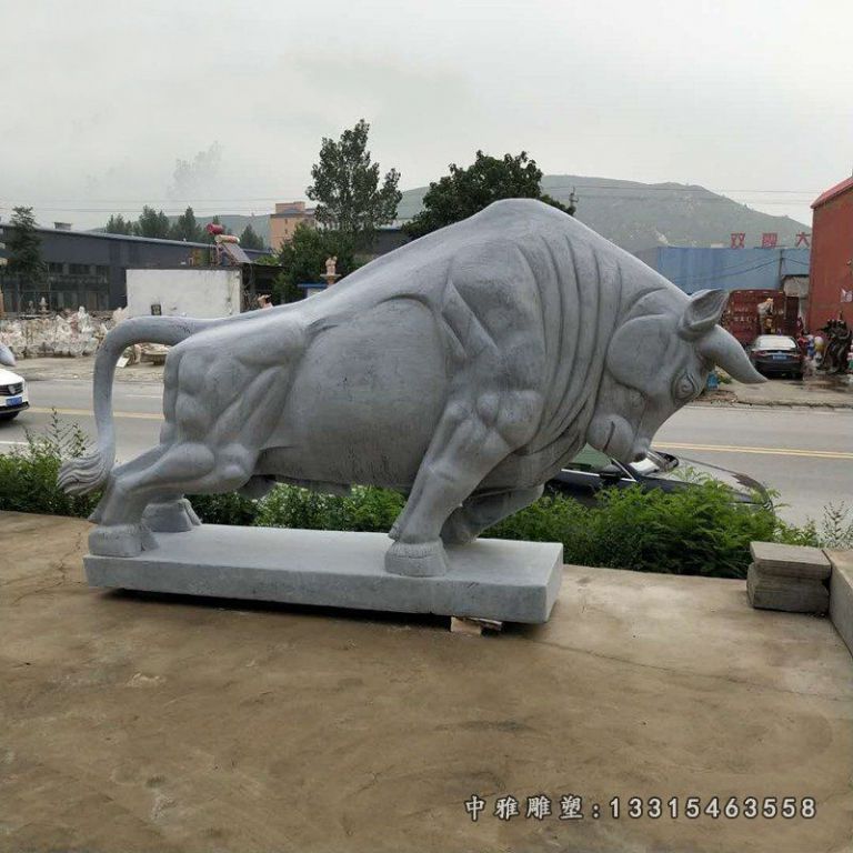 园林动物开荒牛石雕