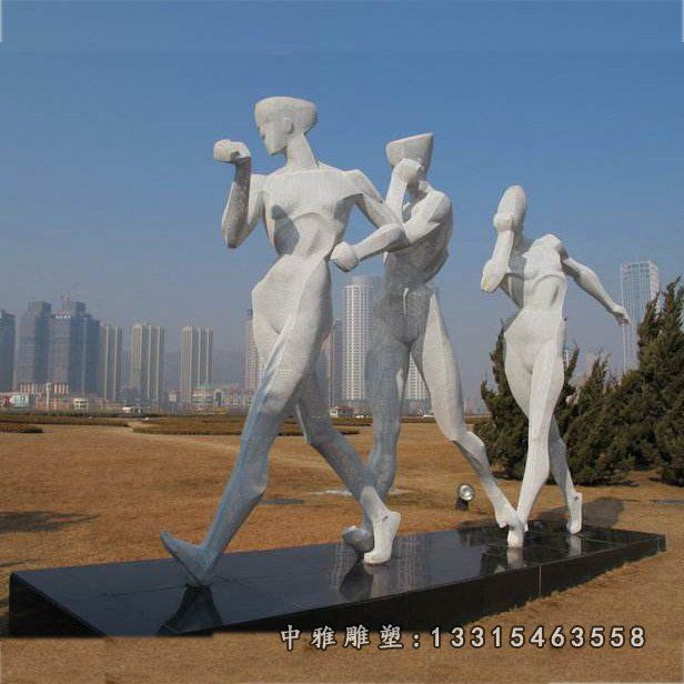 不锈钢抽象竞走人物雕塑