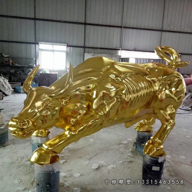 公园动物不锈钢牛雕塑