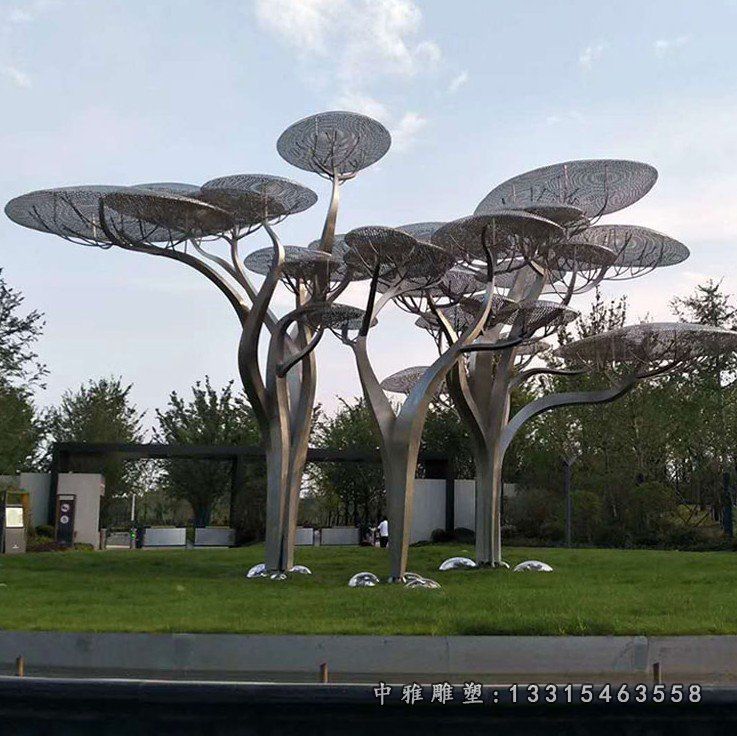 不锈钢树木造型雕塑