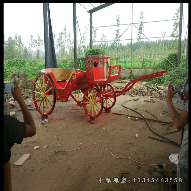 景区不锈钢马车雕塑