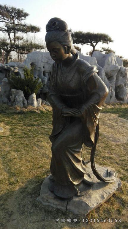 景区古代人物铜雕