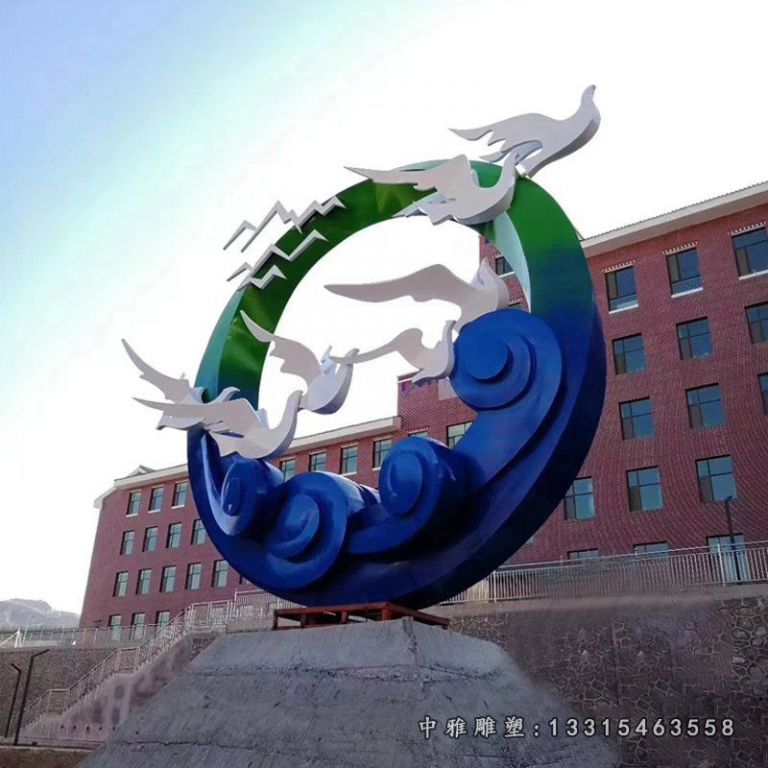 公园动物不锈钢大雁雕塑