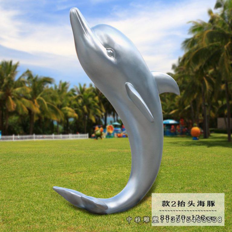 镜面不锈钢海豚雕塑