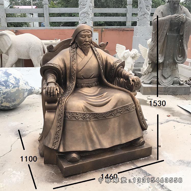 古代汉武帝人物铜雕