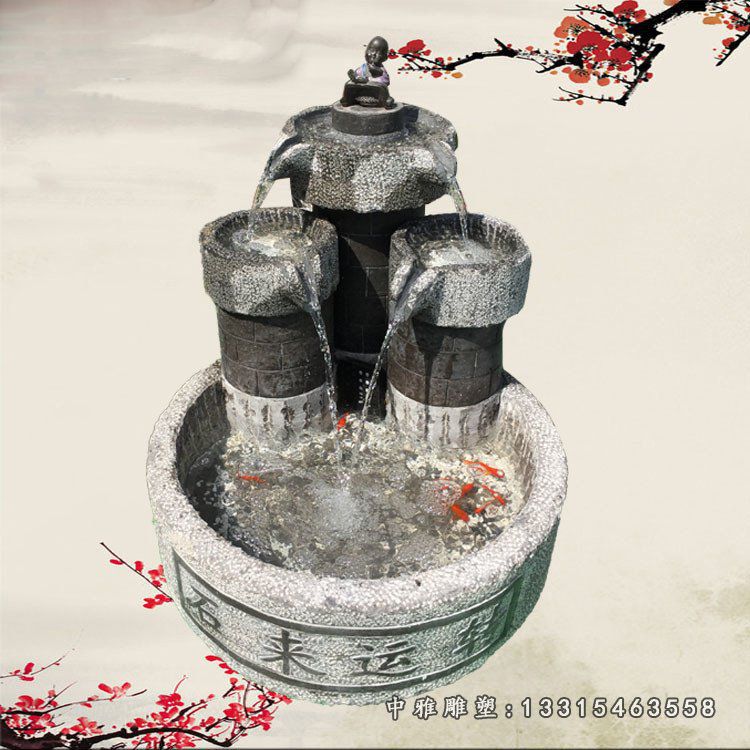 公园仿古流水盘石雕