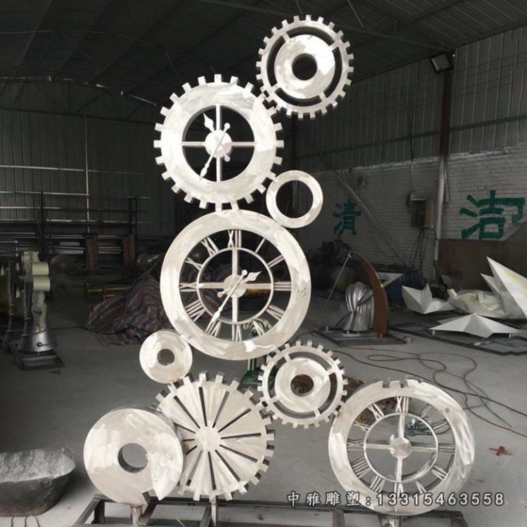 企业不锈钢齿轮雕塑
