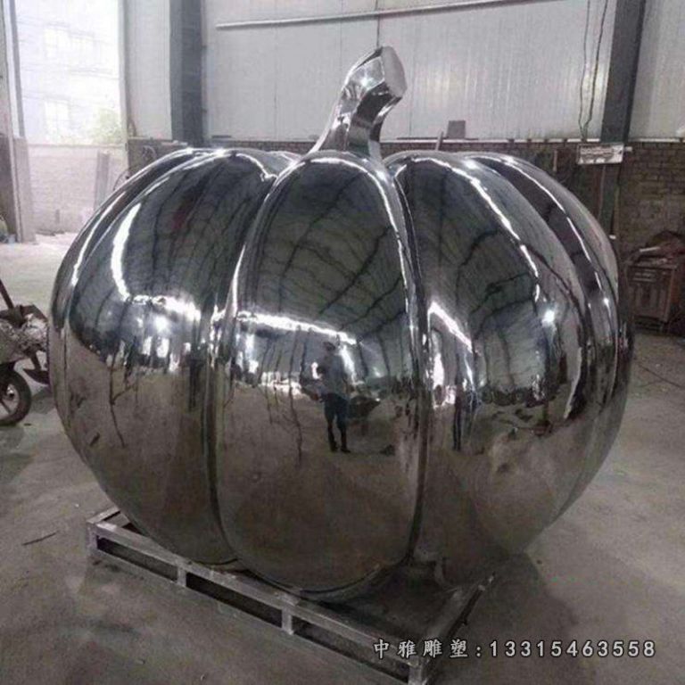 镜面蔬菜不锈钢南瓜雕塑