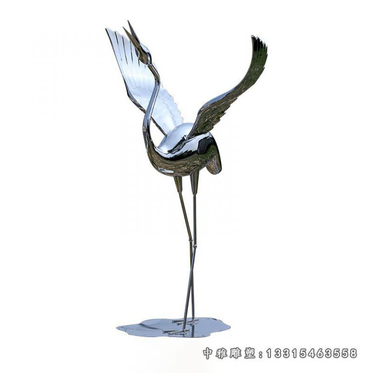 酒店不锈钢祥瑞仙鹤雕塑