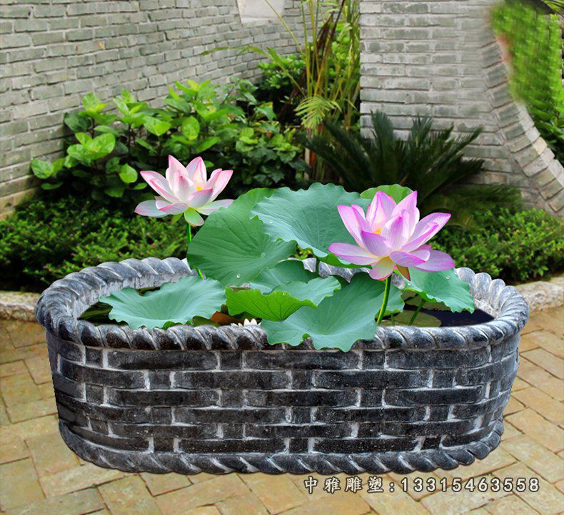 仿古花篮式浮雕鱼缸