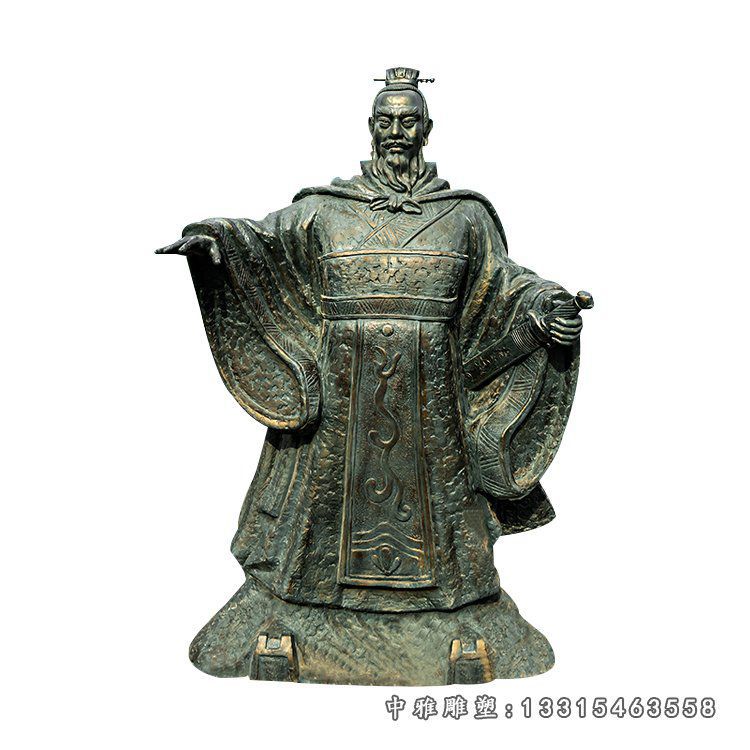 青铜汉武帝人物雕塑
