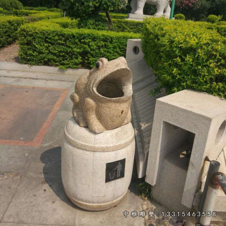 公园垃圾桶石雕