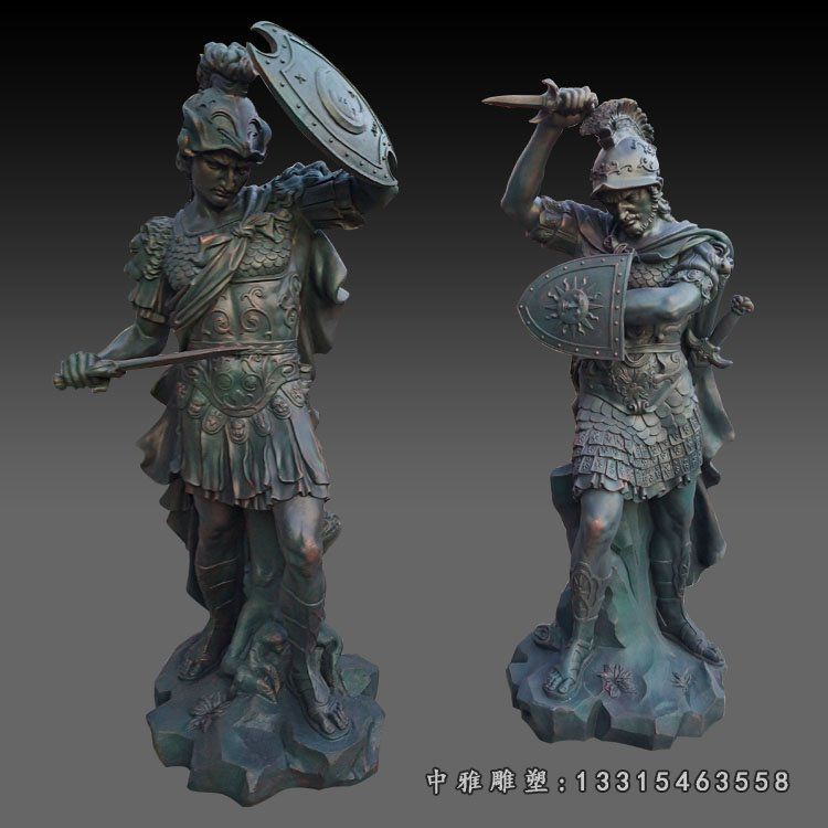青铜盾牌雕塑