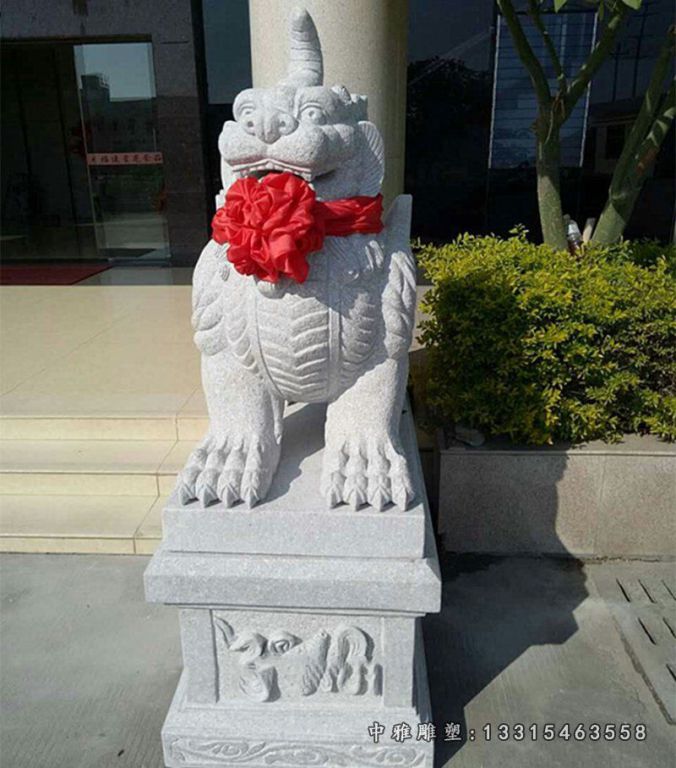 大理石神兽獬豸雕塑
